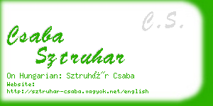 csaba sztruhar business card